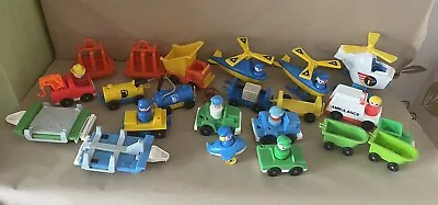 Buy Huge Bundle Of Vintage Fisher Price Vehicles, Play People, Helicopters, Gas Tank • 34.99£