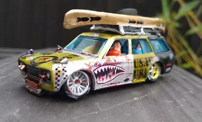 Buy DATSUN 510 Rat Rod Wagon Mooney By Hot Wheels Modified Real Riders   1:64 • 15£