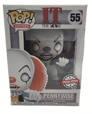 Buy PENNYWISE CLOWN IT The Movie FUNKO POP #55 BLACK & WHITE EXCLUSIVE BOXED • 27.99£