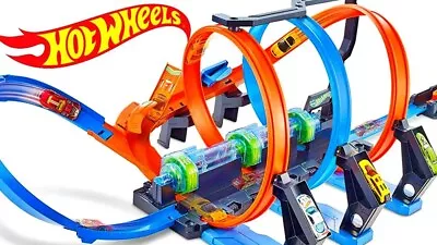 Buy Hot Wheels Corkscrew Crash Set FTB65, Connectable Motorised Track With Loops NEW • 47.50£