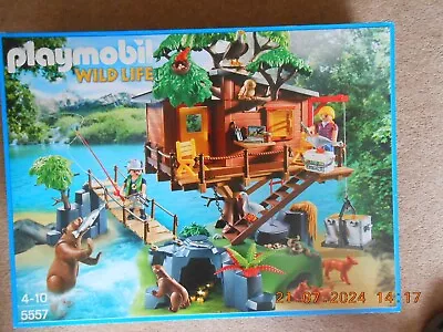 Buy Playmobil Wild Life 5557 Bears Den Foxes Tree House Bridge Ladder Geese Winch • 10£