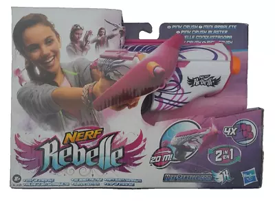 Buy NERF REBELLE PINK CRUSH 2-IN-1 BLASTER By HASBRO BRAND NEW SLIGHT BOX WEAR • 19.95£