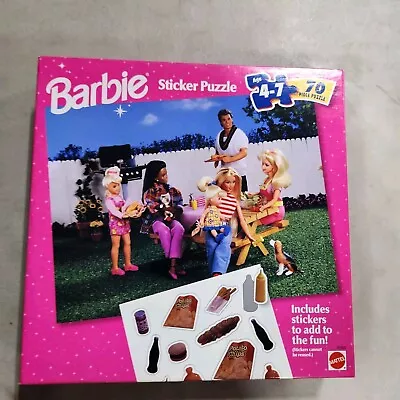 Buy Vintage Mattel Barbie Sticker Puzzle New Sealed Bsrbie Picnic 41650 C18 • 27.95£