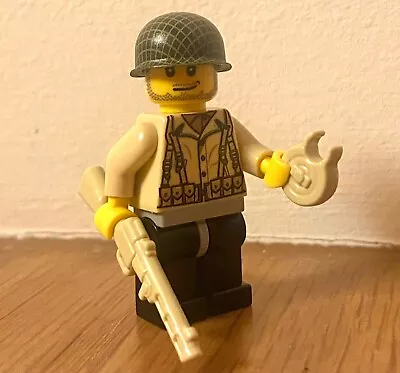 Buy Custom Printed LEGO US Soldier Minifigure WWII Military W/ Brickarms PPSH M1 Pot • 6.99£