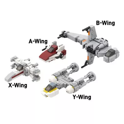 Buy 4 In 1 Star Wars Skywalker's X/Y/A/B-Wing Building Blocks Set Starfighters Model • 14.39£