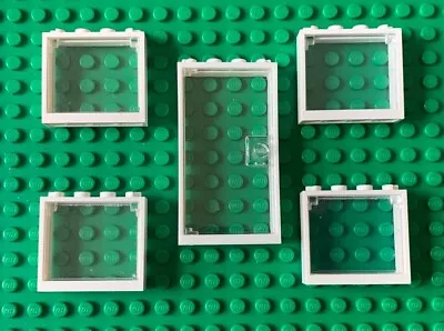 Buy LEGO Windows / Door - White W/ Opening Clear Glass - Bundle / Lot • 4.95£