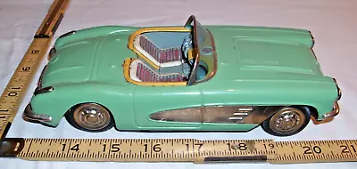 Buy Bandai 1958 Chevy Corvette Car Tin Friction Toy Japan In Green • 116.48£