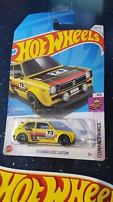 Buy Hot Wheels ~ '73 Honda Civic Custom, Yellow, Long Card.  More NEW HW's Listed!! • 3.69£
