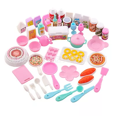 Buy Barbie Doll Toy Food Set Wine Glass Tableware Cake Cola Dessert Ice Cream Set • 9.59£