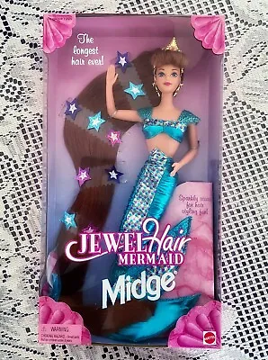 Buy RARE Vintage 1995 NRFB Mattel Jewel Hair Mermaid Barbie MIDGE, Collector’s • 241.37£