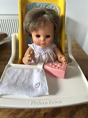 Buy Fisher Price Vintage 80’s My Bathing Baby Doll Julie +High Chair & Accessories • 30£