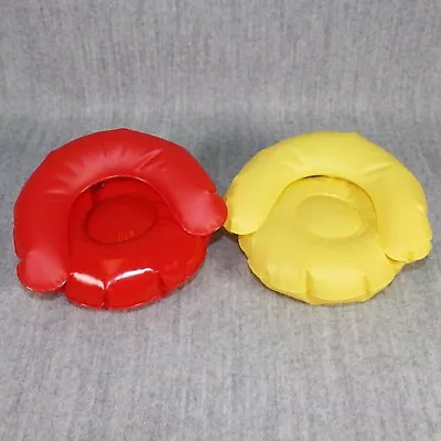 Buy Vintage 1970s Mattel Puff And Play Inflatable Red Yellow Pool Chair Float Mattel • 10.07£