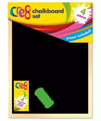 Buy Chalkboard Set With Eraser And Chalk Art Fun Kids Drawing Gift Dry Wipe Message. • 4.99£