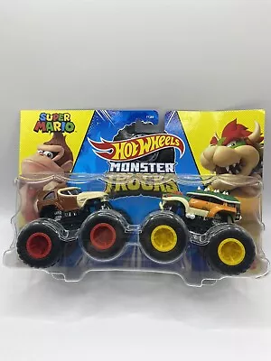 Buy Hot Wheels Monster Trucks Super Mario DONKEY KONG Vs BOWSER 1:64 Scale Brand New • 14.99£
