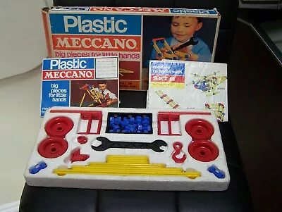 Buy Vintage Plastic Meccano Set  A - VGC With Box & Instructions Vintage 1970s • 12.50£