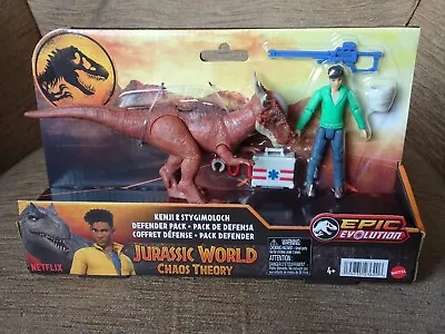 Buy Mattel Jurassic World Chaos Theory Kenji & Stygimoloch Defender Pack • 50£