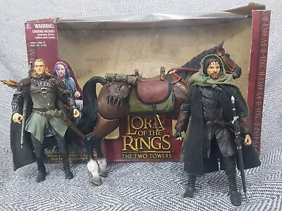 Buy ToyBiz Lord Of The Rings Aragorn And Horse Set With Bonus Legolas Figure 1:12 • 47.99£
