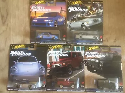 Buy Hot Wheels Premium Fast & Furious - Newly Released Full Set Of 5 Cars - Freepost • 39.50£