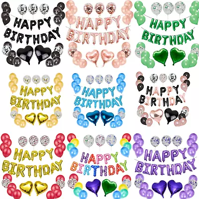 Buy Happy Birthday Balloons Banner Self Inflating Bunting Decoration Letters Balloon • 7.99£