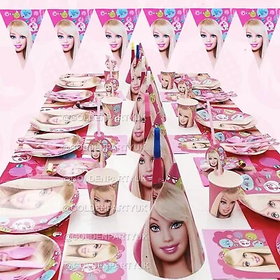 Buy BARBIE Doll Girls Birthday Decorations Tableware Party Supplies Balloons Banner • 4.99£