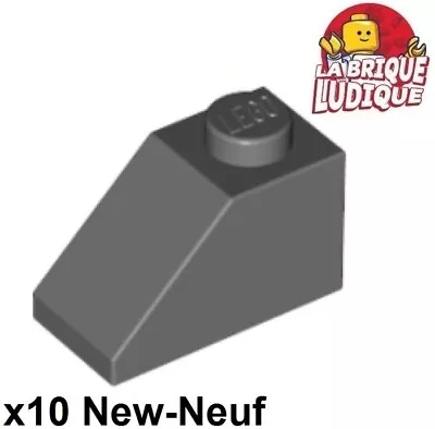 Buy LEGO 10x Slope Brick Slope 45 2x1 Dark Grey/Dark Bluish Gray 3040 NEW • 2.15£