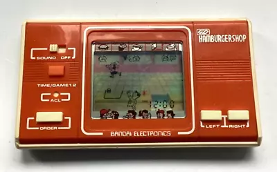 Buy Vintage 1982 RARE GD BANDAI - HAMBURGER SHOP - LCD GAME (Very Good Condition) • 25£