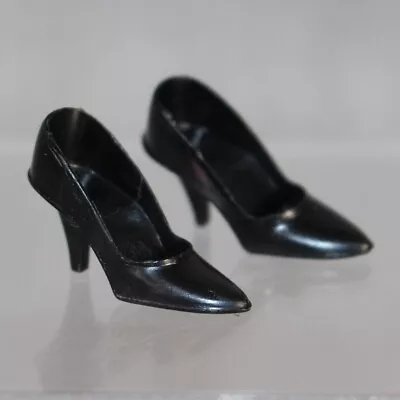 Buy BARBIE MATTEL Vintage Doll Japan Black Closed Toed CT Heels Shoes Fashion 1960s • 45.47£
