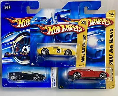 Buy 1/64 HOT WHEELS First Editions Ferrari X 3,  F430, 599GTB & 250LM All MintOnCard • 9.99£