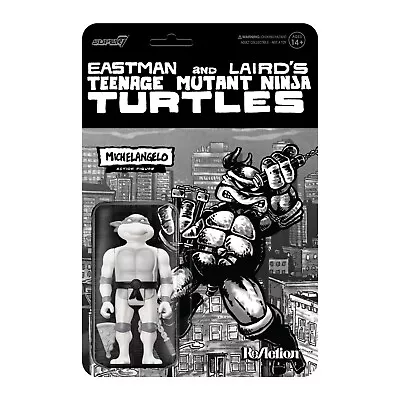 Buy Super7 Teenage Mutant Ninja Turtles ReAction Figure - Michelangelo (Greyscale) • 26.99£