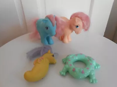 Buy Vintage My Little Pony 2 X Horses One Seahorse With Ring • 12.45£
