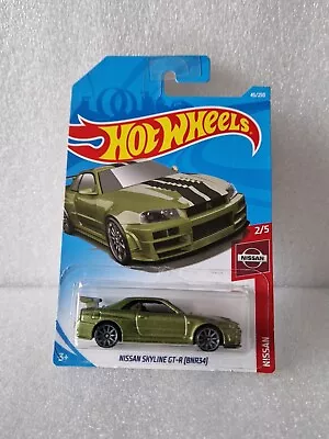 Buy Hot Wheels Nissan R34 GT-R (BNR34) Green, MOC, Long Card • 15.50£