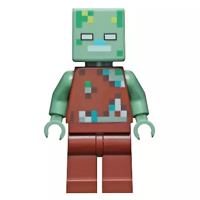Buy LEGO Minecraft Drowned Zombie Minifigure From Set 21178 - NEW ( Min088 ) • 4.49£