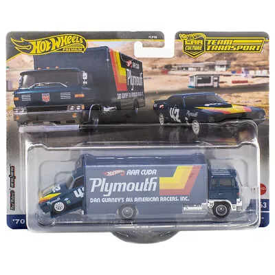 Buy Hot Wheels Team Transport '70 Plymouth Aar Cuda With Sakura Sprinter Kids Toys • 19.99£
