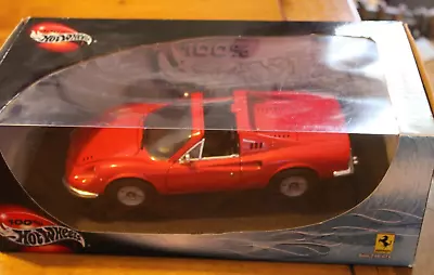 Buy Boxed Diecast 1:18 Mattel Hot Wheels Ferrari DINO 246 GTS (Red) • 39.99£