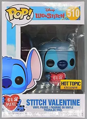 Buy #510 Stitch Valentine - Disney Lilo & Stitch Damaged Box Funko POP + Protector • 29.99£