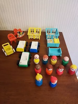 Buy Vintage Fisher Price Bundle People, Cars And Furniture  • 12.50£