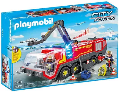 Buy Playmobil City Action Set 71371 Airport Fire Vehicle Lights Fire Cannon NEW BOX • 150.79£