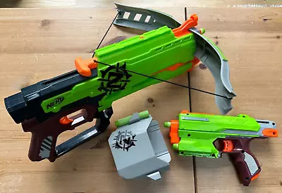 Buy Nerf Zombie N-Strike - Sidestrike  & Outbreaker Cross Bow Inc 9 Darts + Holster • 9.99£