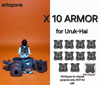Buy For Lego Lord Of The Rings Breastplate Minifigure URUK-HAI Dark Grey X10 • 30.40£