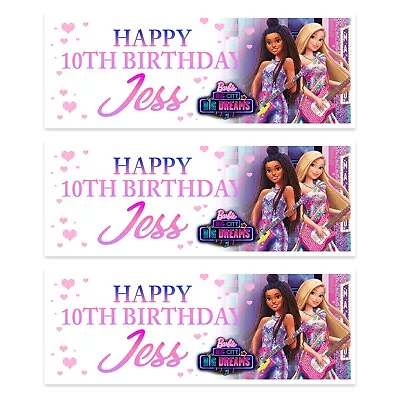 Buy Barbie Big City  Birthday Banner  Girls Name  Age • 4.99£