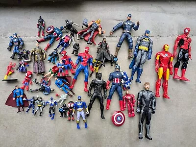 Buy Marvel Action Figures Black Panther Ironman Spiderman Others- Large Used Bundle • 14£