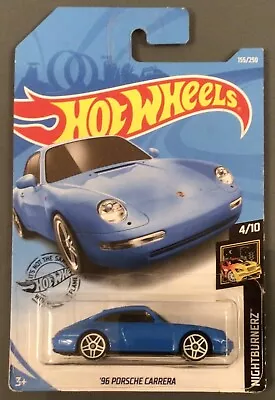 Buy Hot Wheels Nightburnerz 2018 - ‘96 Porsche Carrera In Blue With Protector • 9.99£