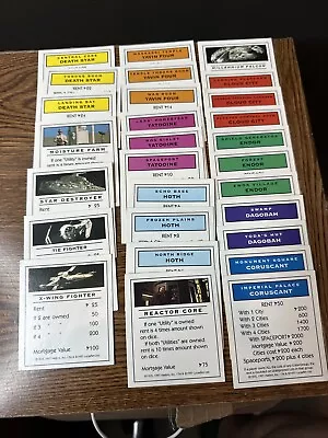 Buy Star Wars Monopoly Classic Trilogy Edition 1997 28 Property Cards Game Pieces • 3.69£