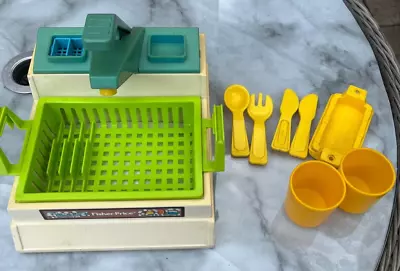 Buy Fisher Price Kitchen Sink, Cups And Cutlery, Vintage 1970s Toy • 10£