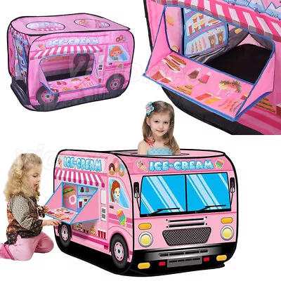 Buy Ice Cream Truck Pop-up Play Tent Toy School Bus Play Tent Kids Playhouse Gift UK • 11.58£