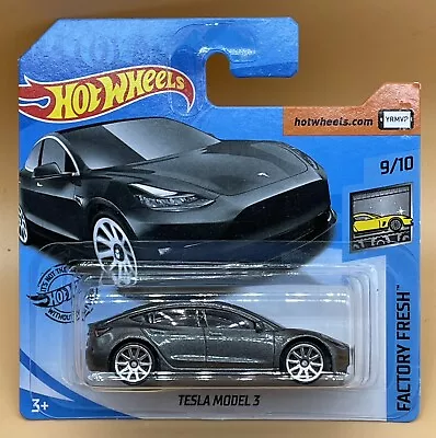 Buy Hot Wheels Tesla Model 3 Factory Fresh New TESLA MODEL Short Card 112/250 9/10 • 13.99£