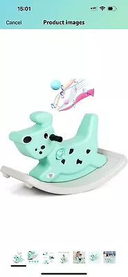 Buy Baby Rocking Horse Toddler Ride On Toy Infant Rocker Animal W/ Music Light Green • 24.99£