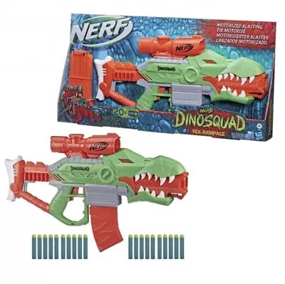 Buy Nerf DinoSquad Rex-Rampage Motorized Dart Blaster, Clip + 20 Nerf Darts • 23.99£