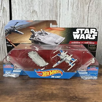 Buy Hot Wheels Star Wars - First Order Transporter Vs Resistance X-Wing Fighter Set • 11.95£