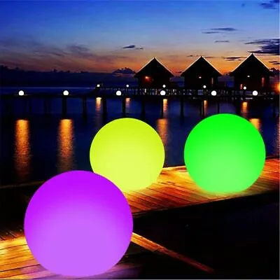 Buy Inflatable LED Balls Swimming Pool Decorative Luminous Beach Party Floating Lamp • 19.76£